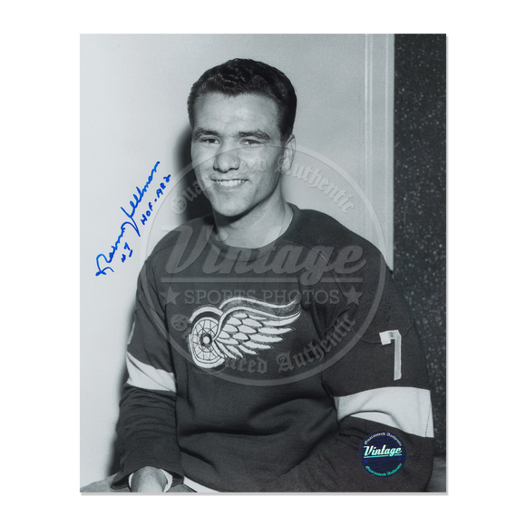 Norm Ullman Detroit Red Wings Hockey Card Shot for 1960 / 1961 / 1962 Parkhurst  11x14 Autographed Photo