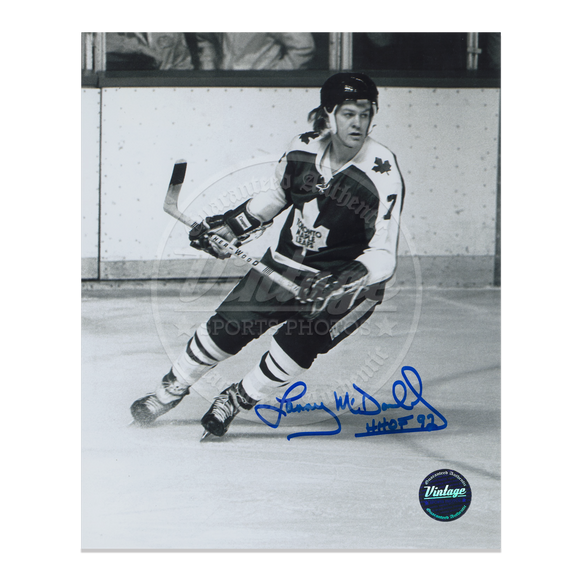 Lanny McDonald Toronto Maple Leafs 8x10 Autograph Photo B&W Rookie