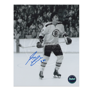 Reggie Leach Boston Bruins 8x10 Autographed Photo B&W