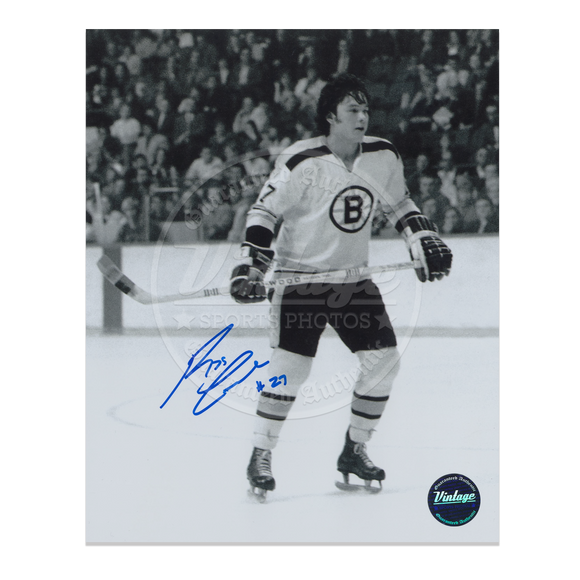 Reggie Leach Boston Bruins 8x10 Autographed Photo B&W