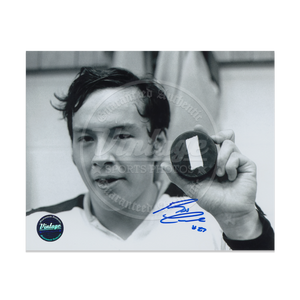 Reggie Leach Boston Bruins 11x14 Autographed Photo First NHL Goal - Included Inscription "The Rifle"