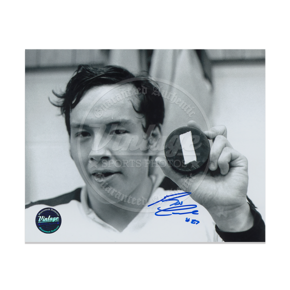 Reggie Leach Boston Bruins 11x14 Autographed Photo First NHL Goal - Included Inscription 